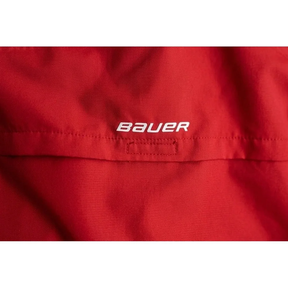 Bauer Team Youth Large Red Full Zip Hockey Warm Up Jacket Reflective Softshell